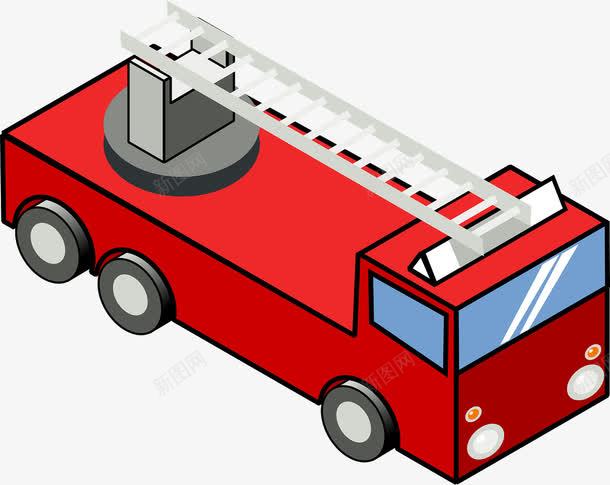消防车png免抠素材_新图网 https://ixintu.com 云梯 特种车 红色