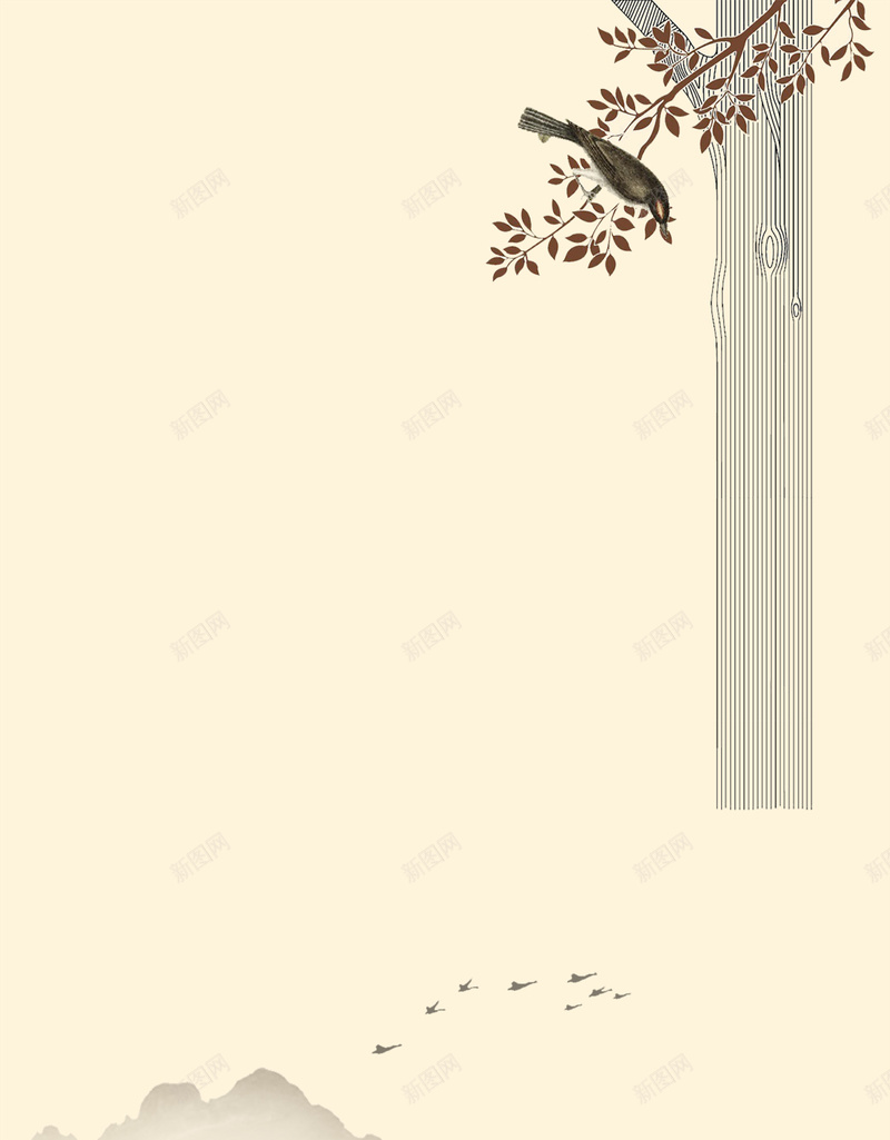 中国风水墨画背景素材psd设计背景_新图网 https://ixintu.com 中国风 水墨画 创意 梅花 远山 简约 美食广告背景 中国风广告宣传 背景素材