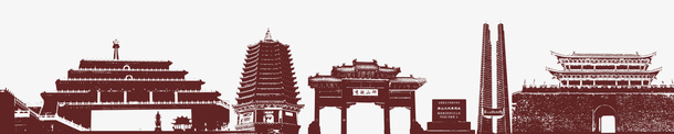 唐山旅游剪影png免抠素材_新图网 https://ixintu.com 剪影 唐山 建筑 旅游