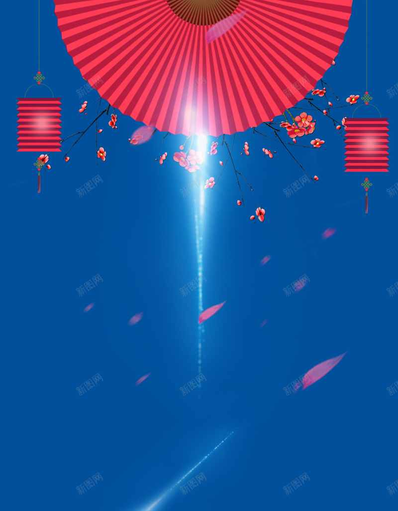蓝色复古中国风七夕情人节h5背景素材jpg设计背景_新图网 https://ixintu.com 蓝色 复古 中国风 七夕 情人节 h5背景 扇子 手绘 灯笼 梅花