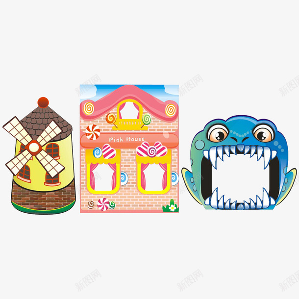 卡通儿童淘气堡psd免抠素材_新图网 https://ixintu.com 儿童 卡通 小孩 淘气堡 玩具