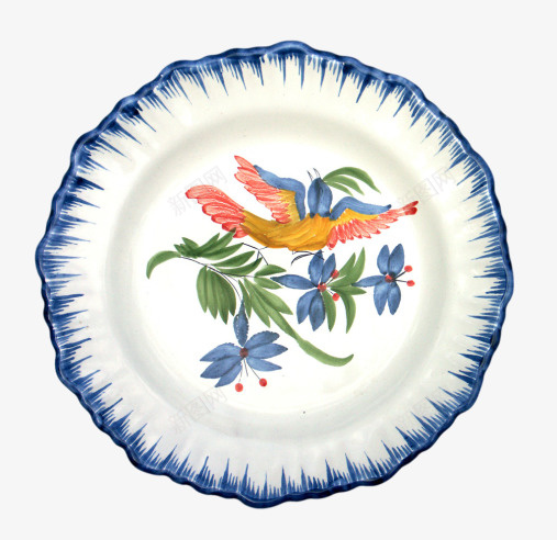 渡边花纹盘子png免抠素材_新图网 https://ixintu.com 子 白 盘 花
