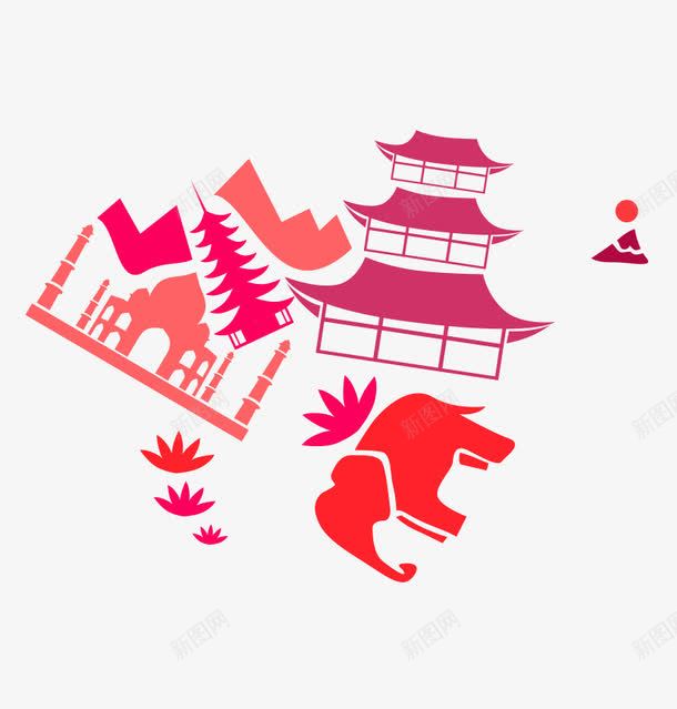城市剪影出行png免抠素材_新图网 https://ixintu.com 国家旅游 城市剪影