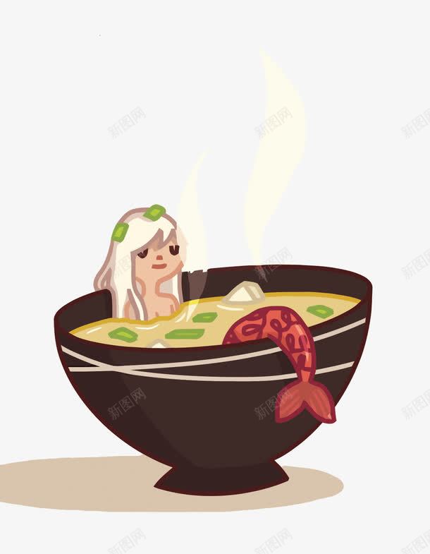 人鱼汤png免抠素材_新图网 https://ixintu.com 人鱼 人鱼汤PNG矢量图 人鱼汤免扣PNG图 卡通 手绘 汤水 矢量人鱼汤 碗