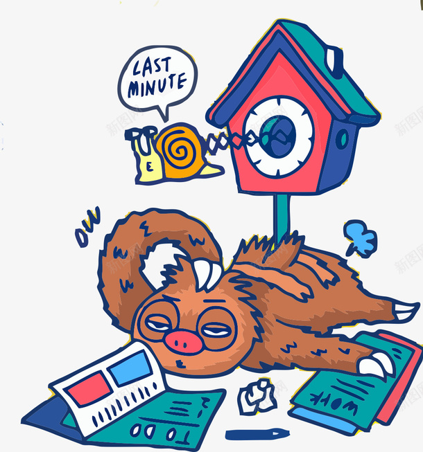 疲惫的猫头鹰矢量图eps免抠素材_新图网 https://ixintu.com 免抠猫头鹰素材 创意 手绘 插画 猫头鹰 矢量图