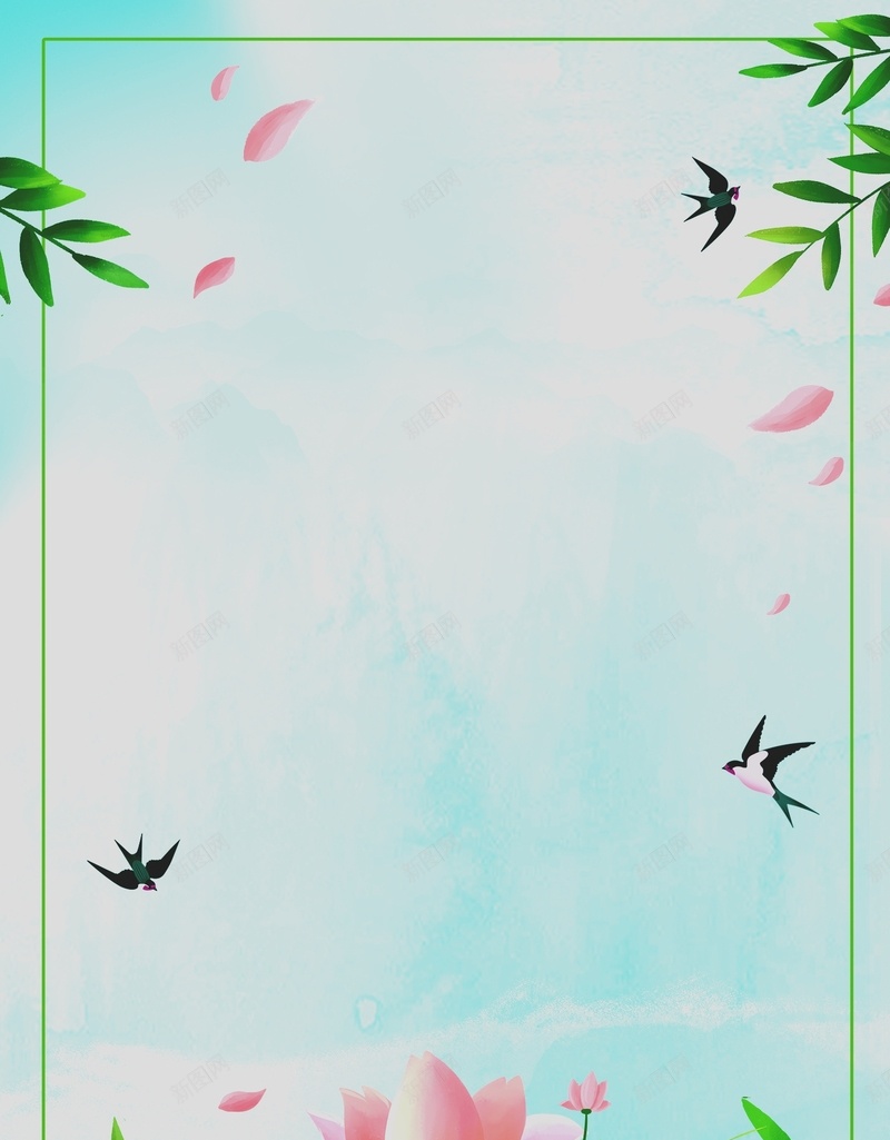 春季春天小清新绿植花朵燕子jpg设计背景_新图网 https://ixintu.com 春天小清新 春季 燕子 绿植 花朵