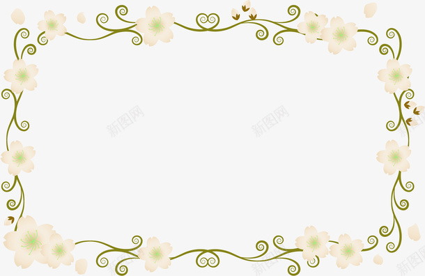 绿色简约树藤边框纹理png免抠素材_新图网 https://ixintu.com 免抠PNG 树藤 简约 绿色 边框纹理