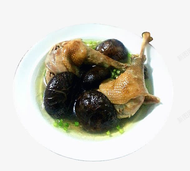 香菇炖鸡腿png免抠素材_新图网 https://ixintu.com 健康美食 美食素材 葱 餐饮素材 香菇 鸡腿