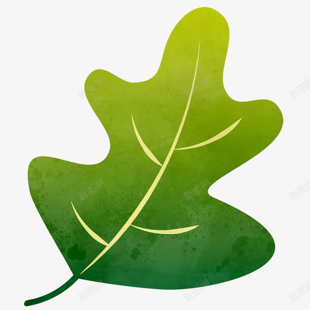 手绘绿叶简图png免抠素材_新图网 https://ixintu.com 叶子 手绘 纹理 绿色