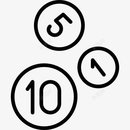 三枚硬币图标png_新图网 https://ixintu.com 生意 硬币 货币 金钱 银行