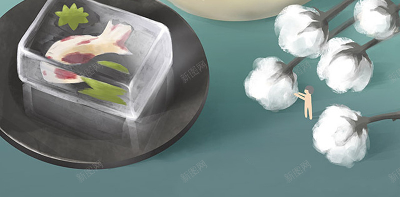 手绘插图文艺重阳节jpg设计背景_新图网 https://ixintu.com 团圆 手绘 文艺 植物 水缸 温暖 白色水缸 简约 重阳节