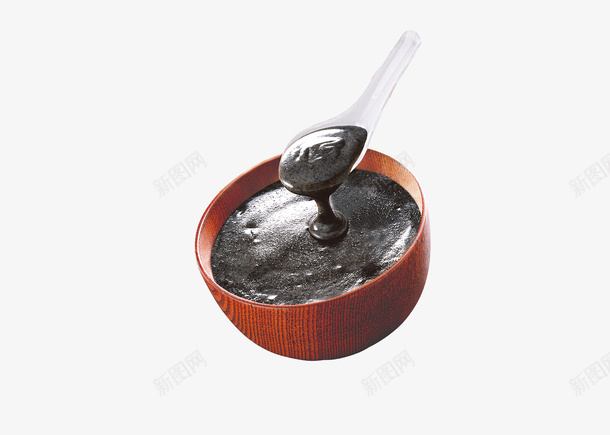勺子舀起来的芝麻糊png免抠素材_新图网 https://ixintu.com 养生 吃的 芝麻糊 食物
