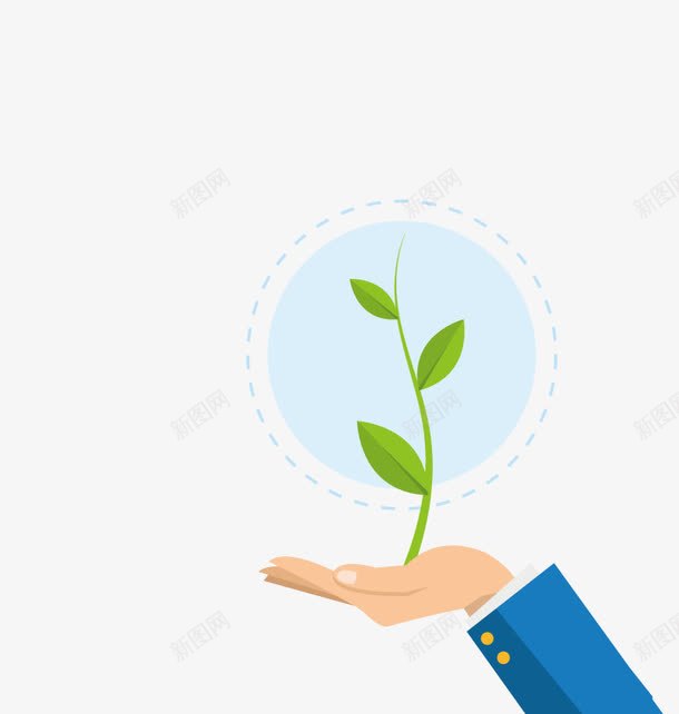 刚刚发芽png免抠素材_新图网 https://ixintu.com 免扣png 免费png 手 树叶 植物 绿色