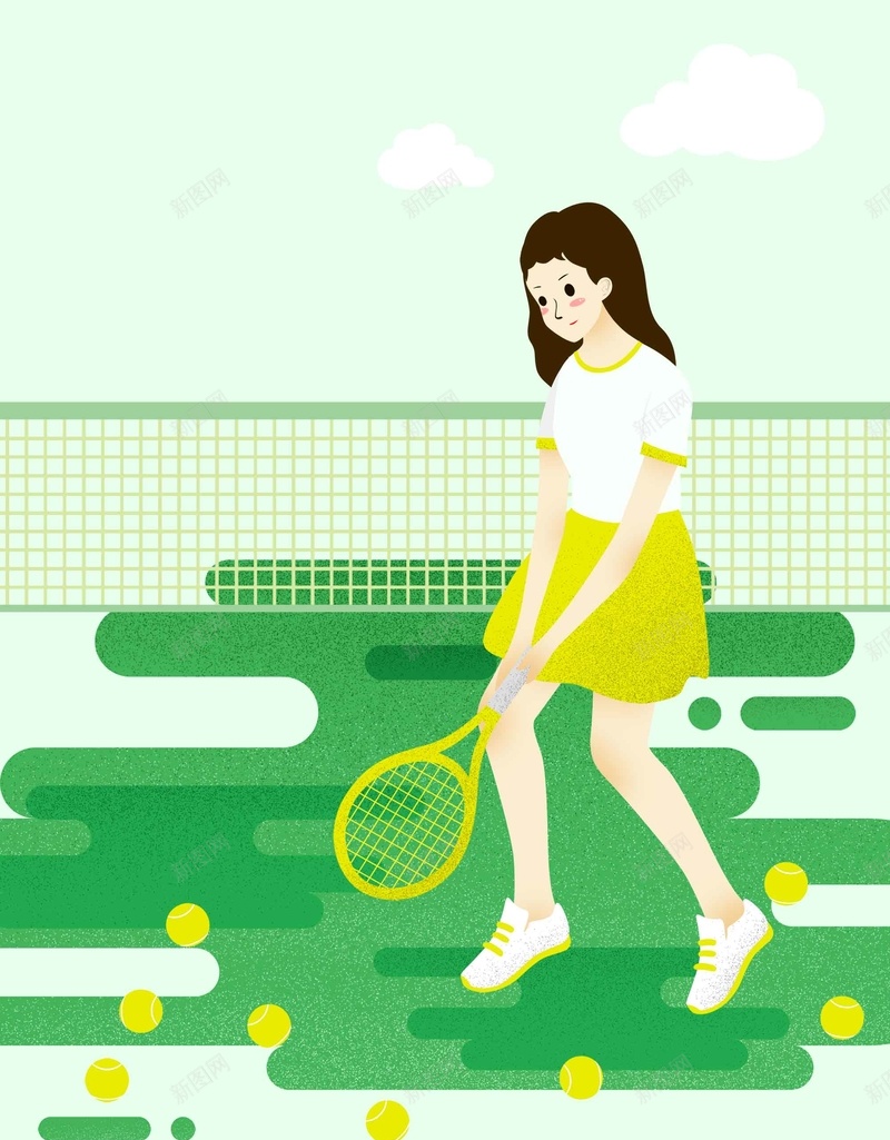 学校社团网球社招新手绘插画psd设计背景_新图网 https://ixintu.com 开学季 手绘 招新 插画 新学期 校园 社团 简约 纳新 网球社 迎新生