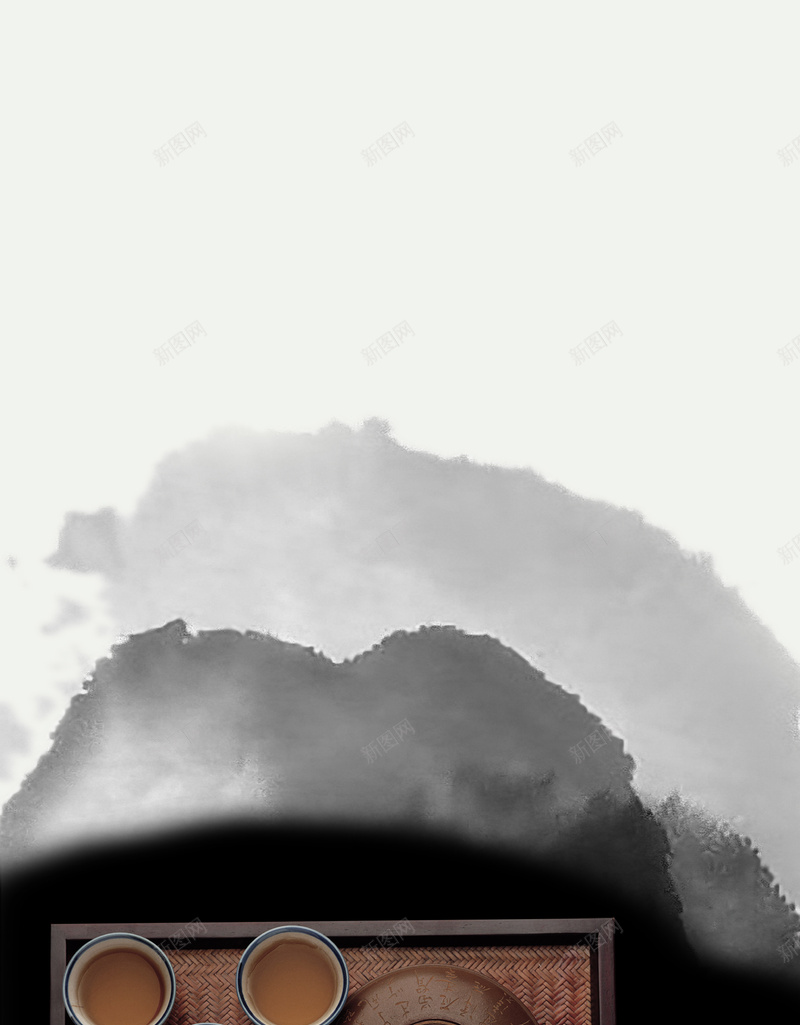 简约水墨背景psd设计背景_新图网 https://ixintu.com 传统 创意 历史 大气 文化 文艺 水墨 简约 背景海报 茶具
