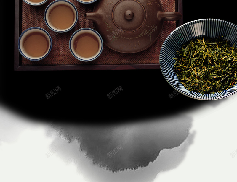 简约水墨背景psd设计背景_新图网 https://ixintu.com 传统 创意 历史 大气 文化 文艺 水墨 简约 背景海报 茶具
