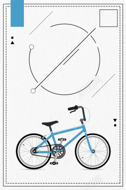 简约线条山地自行车海报背景素材背景