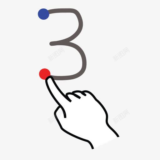 中风数量三个gestureworksicons图标png_新图网 https://ixintu.com number stroke three 三个 中风 数量