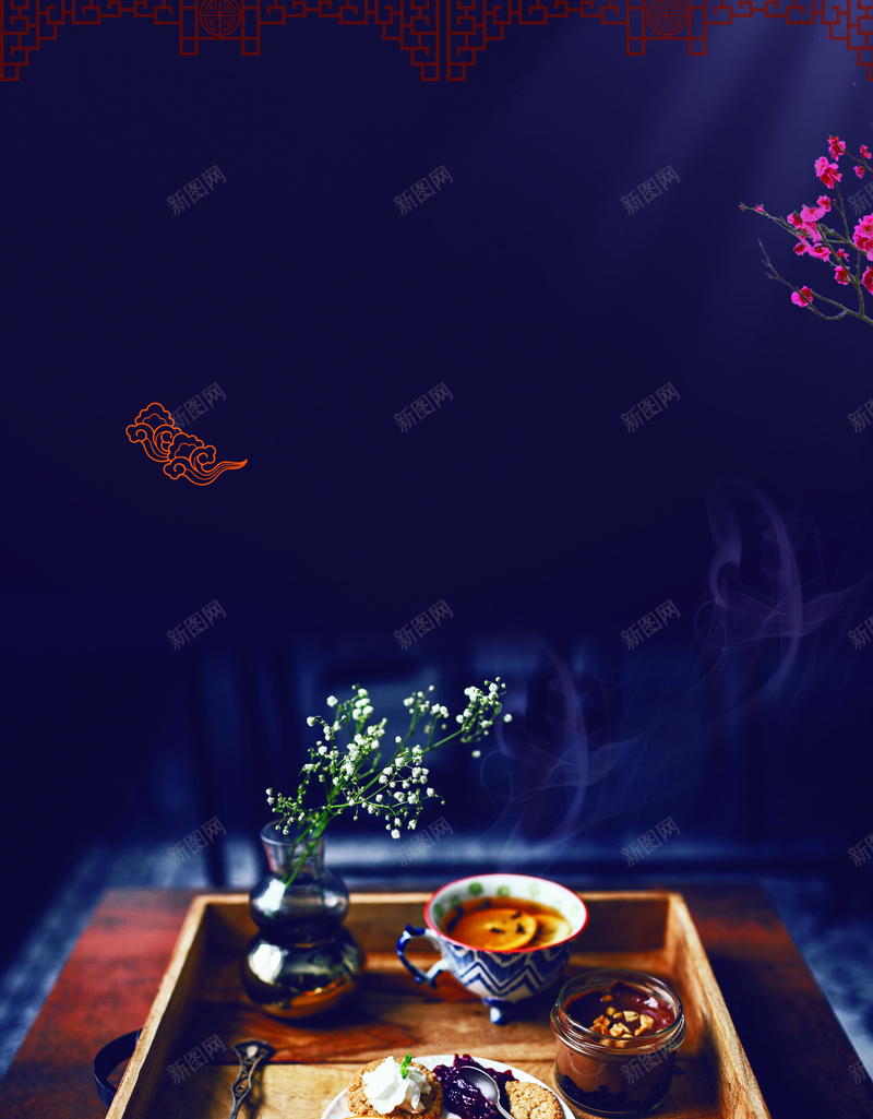 蓝色高端雅致美食海报PSD背景素材psd高清背景_新图网 https://ixintu.com 美食 蓝色 雅致 食物 高端 海报 PSD 分层 简约 品质