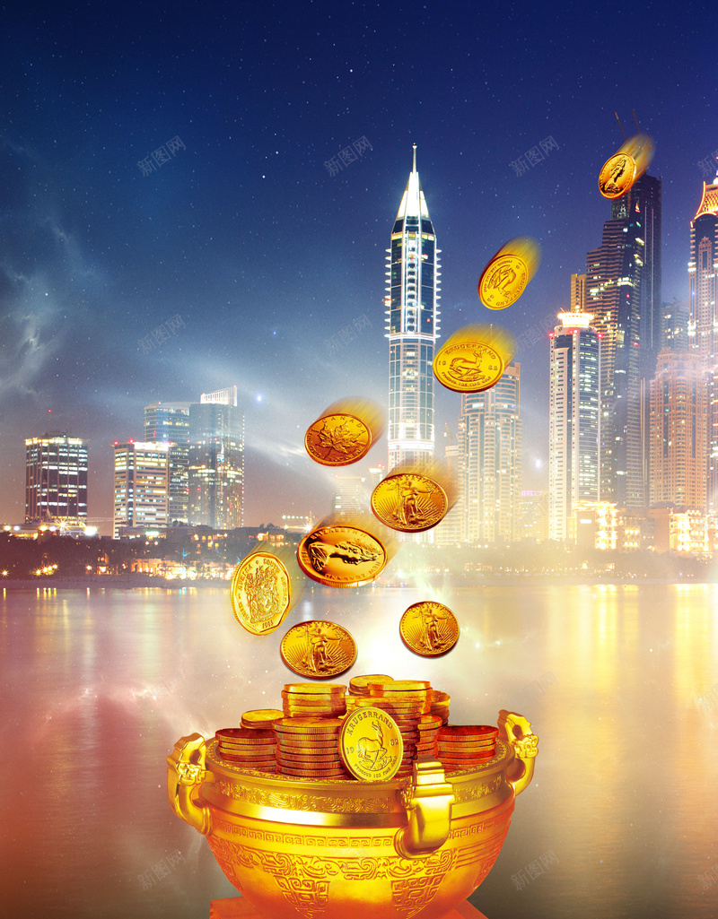 大气简约金币满天飞商务背景素材jpg设计背景_新图网 https://ixintu.com 大气背景 简约背景 大气 简约 金币 聚宝盆 建筑 商业 商务 商务背景 商业背景