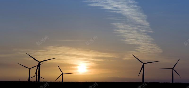 夕阳下的风力能源jpg设计背景_新图网 https://ixintu.com 夕阳 能源 风力 天空 海报banner 摄影 风景