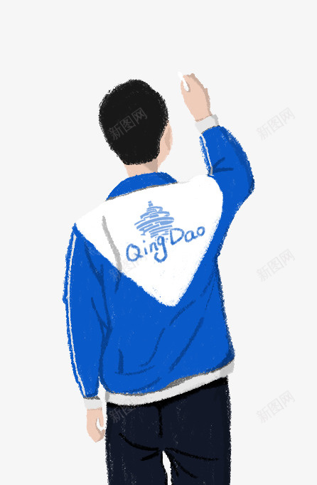 穿校服写字的男孩png免抠素材_新图网 https://ixintu.com 写字 学生 校服 男孩