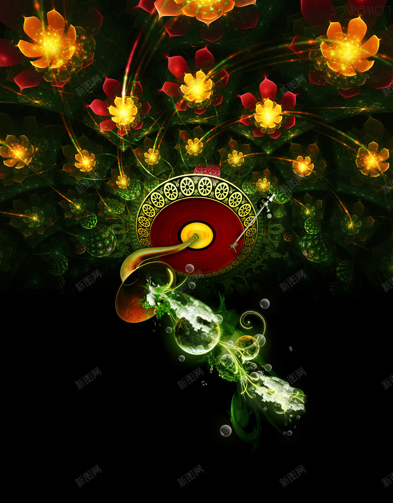 典雅花色背景元素psd设计背景_新图网 https://ixintu.com 中国风 典雅 灯笼 繁花 背景元素 高贵