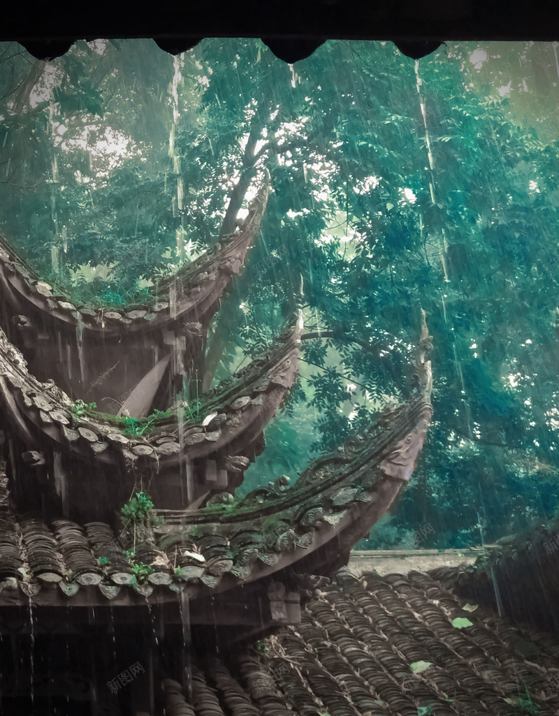 唯美文艺古典风檐下听雨雨季海报背景psd设计背景_新图网 https://ixintu.com 古典 唯美海报 文艺 森系 森系雨季海报 檐下听雨 雨伞海报 雨天海报 雨季海报
