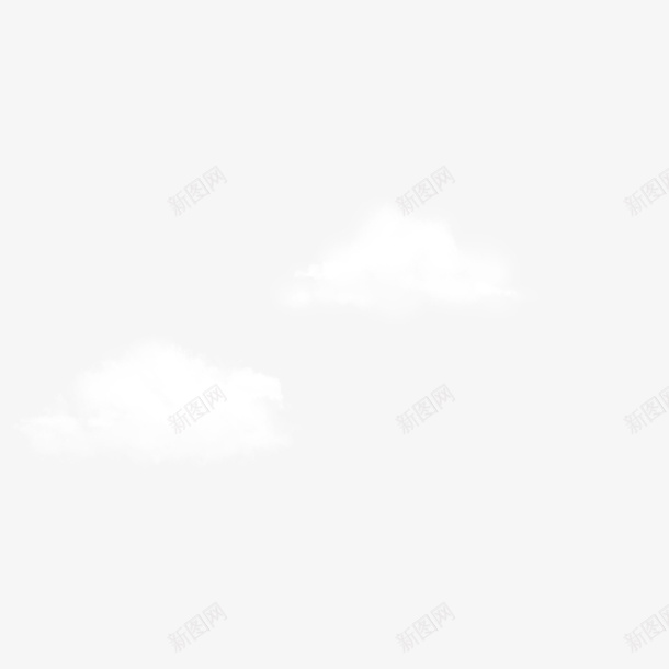 白色云朵手绘云彩png免抠素材_新图网 https://ixintu.com 两个 云朵 手绘 白色