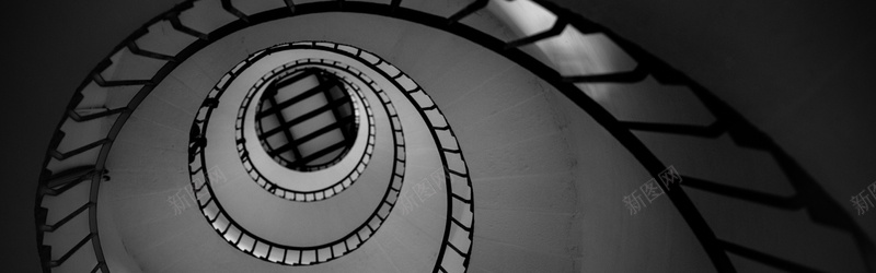 黑白摄影楼梯漩涡背景背景