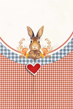 红色爱情兔子可爱宠物婚庆浪漫广告背景背景