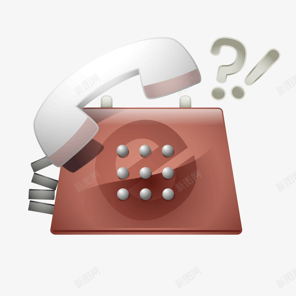 红色质感卡通电话矢量图ai免抠素材_新图网 https://ixintu.com 卡通 电话 红色 红色质感 质感 矢量图