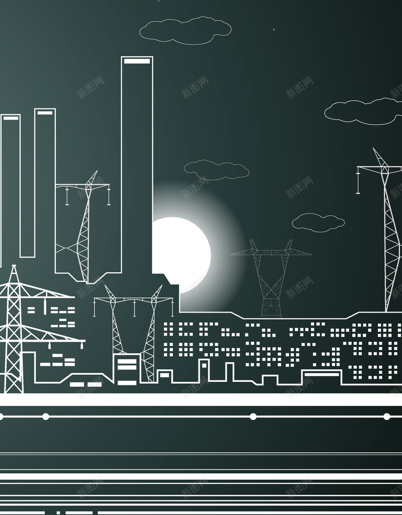 创意手绘线条素描城市建筑海报背景jpg设计背景_新图网 https://ixintu.com 大楼 建筑背景 手绘背景 矢量素材 线描城市 线描建筑 线描素材 线条背景 飞机