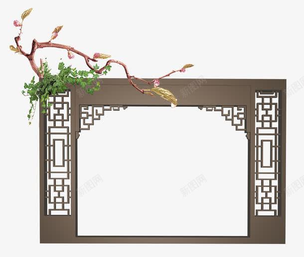 中国风门png免抠素材_新图网 https://ixintu.com 中国素材 中国风 植物