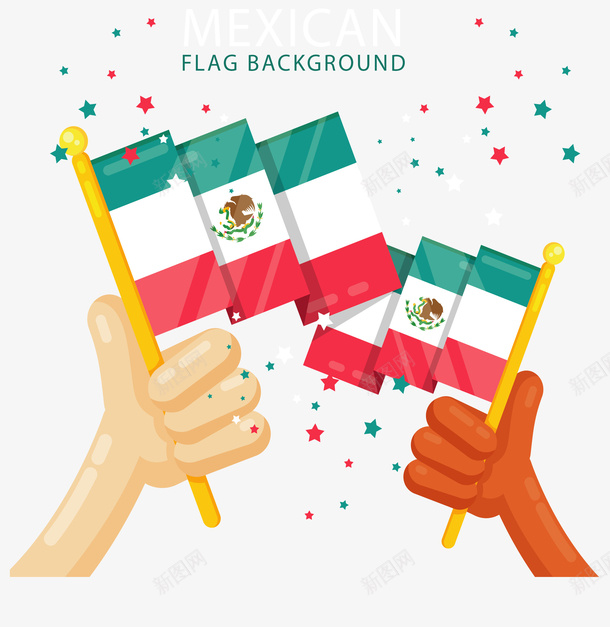 手拿墨西哥小旗海报矢量图ai免抠素材_新图网 https://ixintu.com Mexico 墨西哥 墨西哥小旗 墨西哥节日 小旗子 手拿小旗 矢量png 矢量图