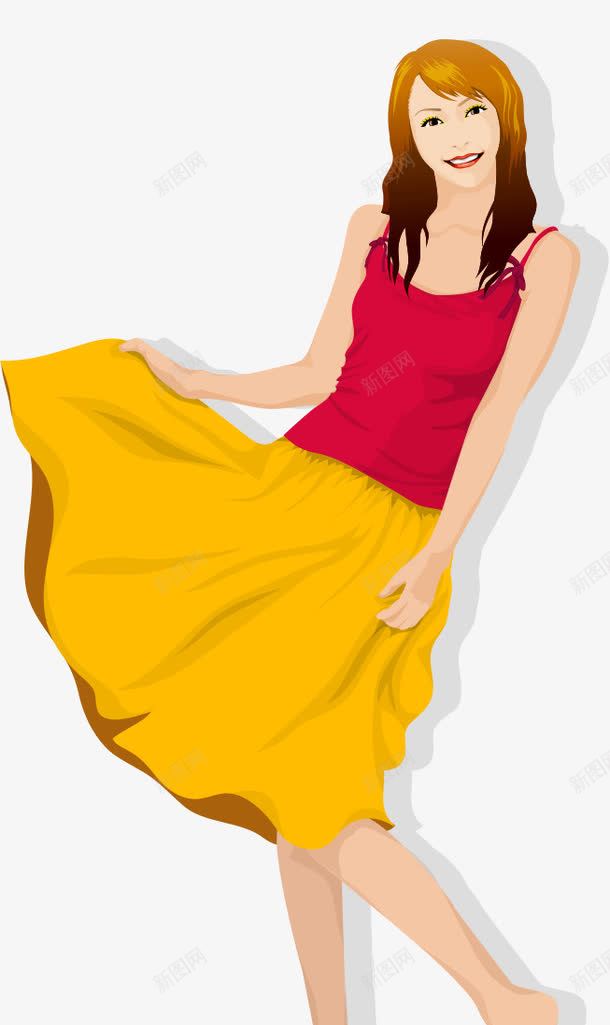 卡通手绘金发穿裙子女孩png免抠素材_新图网 https://ixintu.com 卡通的人物 手绘的女孩 穿裙子的女孩 金发的女孩