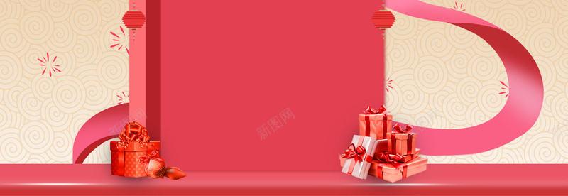 春节放假通知模板jpg高清背景_新图网 https://ixintu.com 2018 丝带 中国风 发货通告 喜庆 底纹 放假公告 新年公告栏 新年快乐 春节不打烊 狗年大吉 礼盒 红色