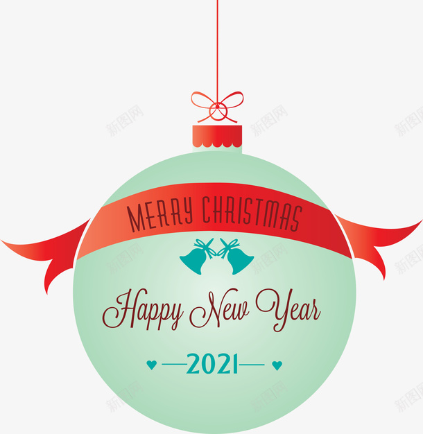 2021新年快乐创意吊挂气球png免抠素材_新图网 https://ixintu.com 2021 元旦节 新年快乐 新春快乐 气球 红飘带