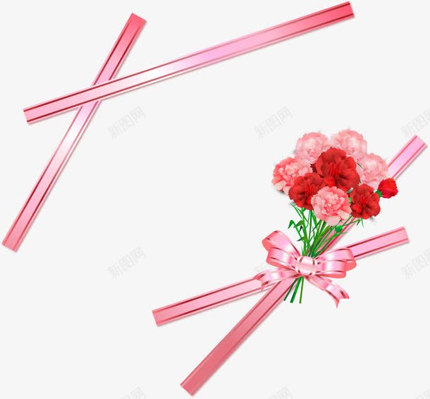 手绘丝带玫瑰花png免抠素材_新图网 https://ixintu.com 丝带玫瑰花 手绘 浪漫