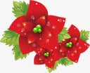 红色花朵绿叶唯美装饰图标图标