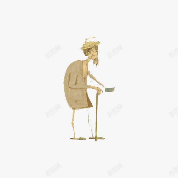 要饭的老爷爷png免抠素材_新图网 https://ixintu.com 不修边幅 乞丐 乞讨 伤心 卡通 卡通乞丐 可怜 手捧碗 手绘 破烂 衣衫褴褛 难过