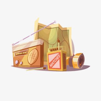 探险工具png免抠素材_新图网 https://ixintu.com 地图 工具 手电筒 探险 收音机
