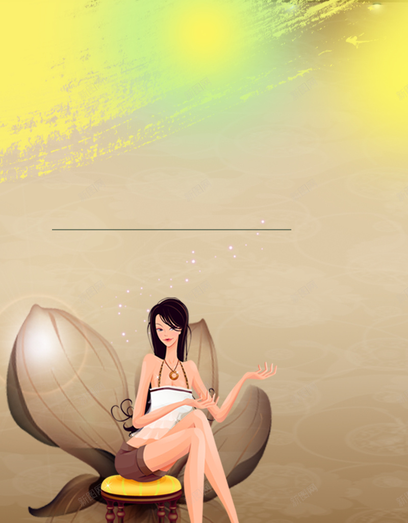 手绘卡通美女海报背景psd设计背景_新图网 https://ixintu.com 卡通 海报 海报卡通 海报素材 背景 背景海报 背景素材