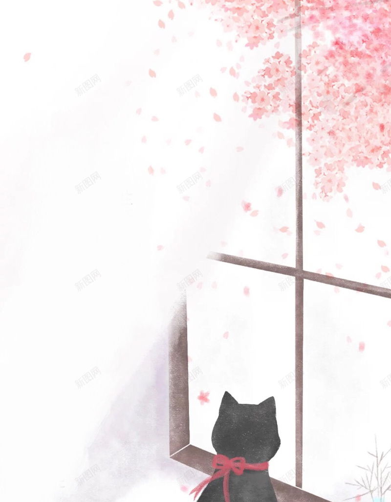 小黑猫简约插画背景jpg设计背景_新图网 https://ixintu.com 小黑猫 插画背景 枫叶 秋季 秋意 窗台背景 简约 粉色