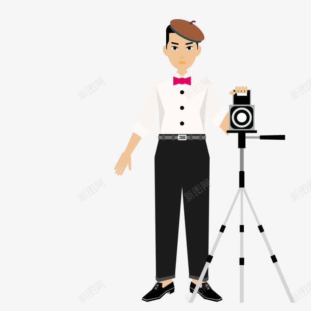 拿照相机的摄影师矢量图ai免抠素材_新图网 https://ixintu.com 摄影 摄影师 照相机 矢量图