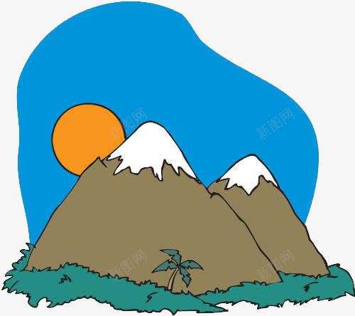 卡通手绘山峰风景png免抠素材_新图网 https://ixintu.com 卡通 山峰 手绘 风景