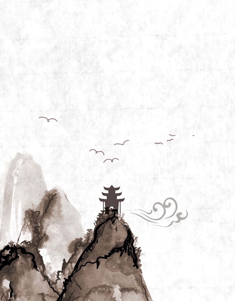 古风水墨山水风景背景jpg设计背景_新图网 https://ixintu.com 古风 手绘 水墨 文艺 山水风景 山水画 远山 中国风 复古 牛皮纸