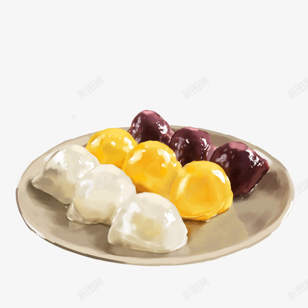 东北粘豆包手绘png免抠素材_新图网 https://ixintu.com 东北美食 传统 元素 粘豆包
