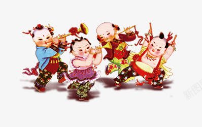中国风孩童png免抠素材_新图网 https://ixintu.com 喜庆 孩童 年画