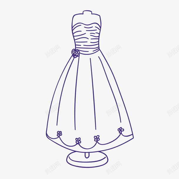 手绘婚礼矢量图ai免抠素材_新图网 https://ixintu.com 婚礼 婚纱 手绘 线条 矢量图